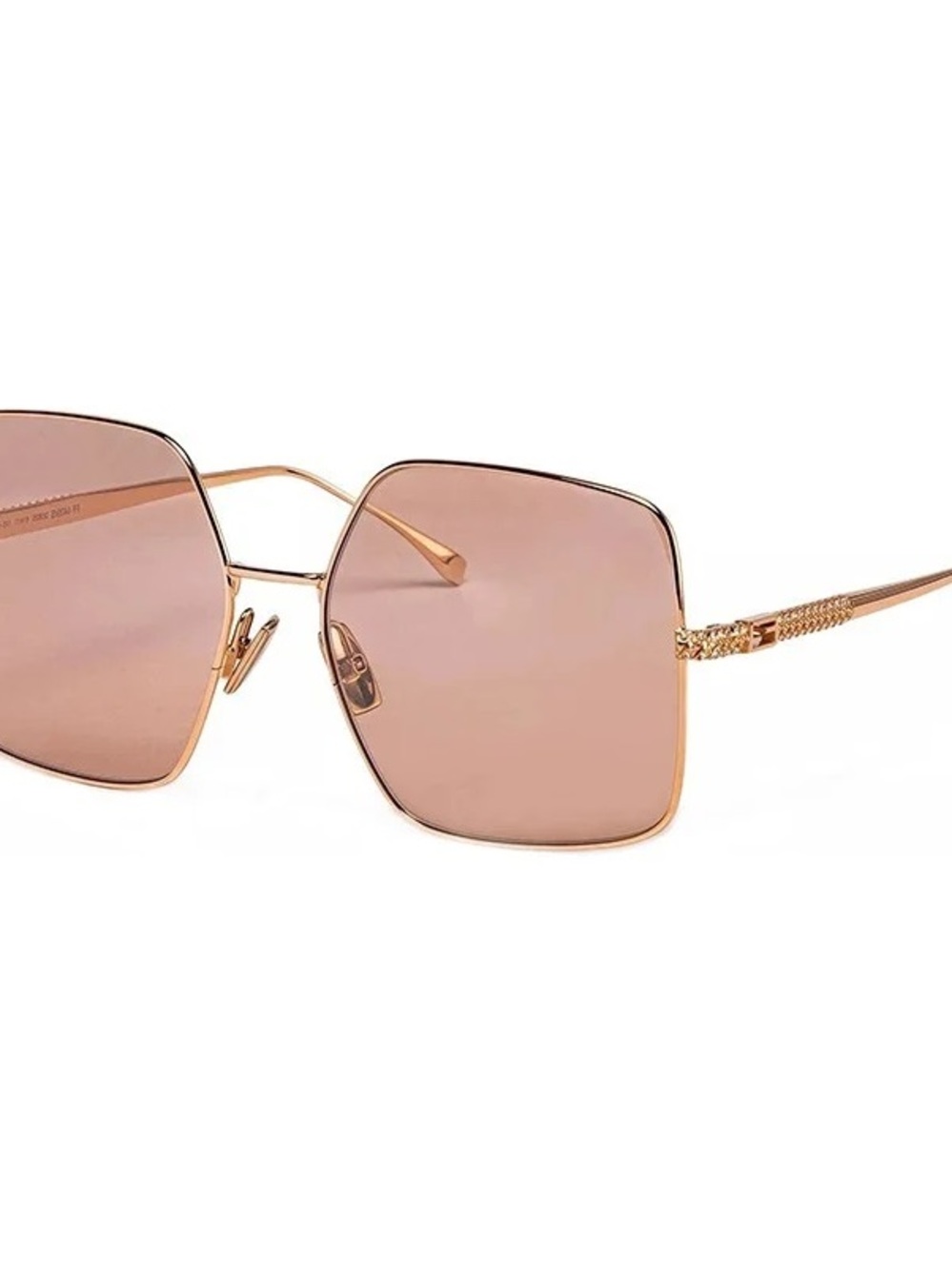 FENDI FF0439/S Oversized Square Gold Sunglasses + Case Box Authentic